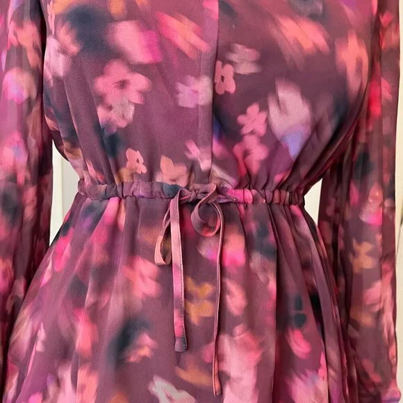 NWT BB Dakota by Steve Madden Burgundy Floral Kara Mini Dress, Size Small - Picture 5 of 16